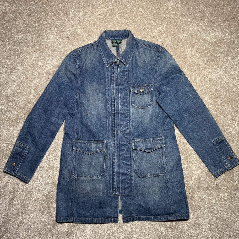 Lauren Ralph Lauren Blue Denim Jean Jacket Coat